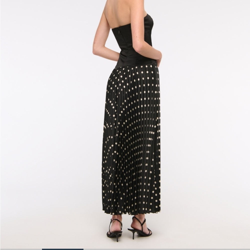 Abercrombie Giselle Drop Waist Maxi Dress Polka Dot - Picture 2 of 4